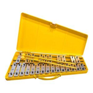 Angel Glockenspiel 25 Key Metal Percussion Yellow Case Band Instrument
